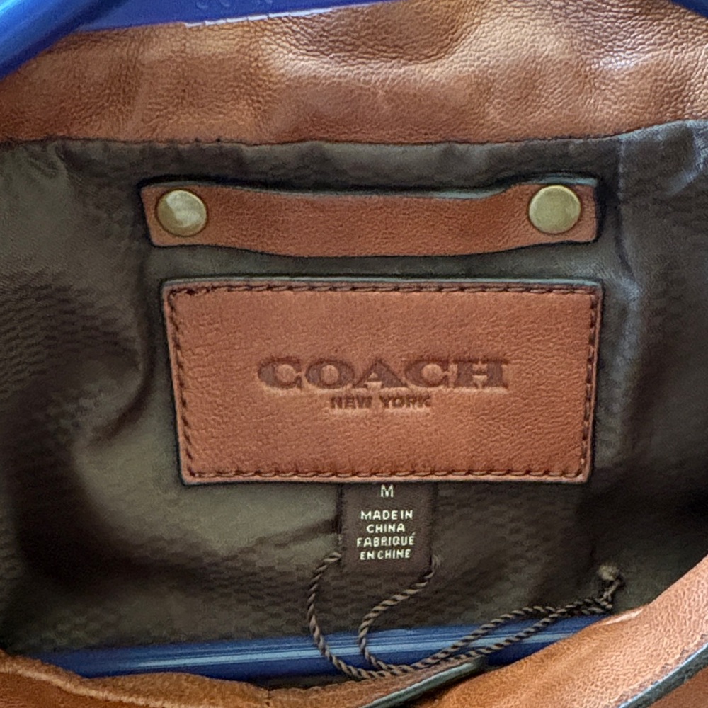 Coach Men's Tan Leather Jacket - Picture 2 of 13